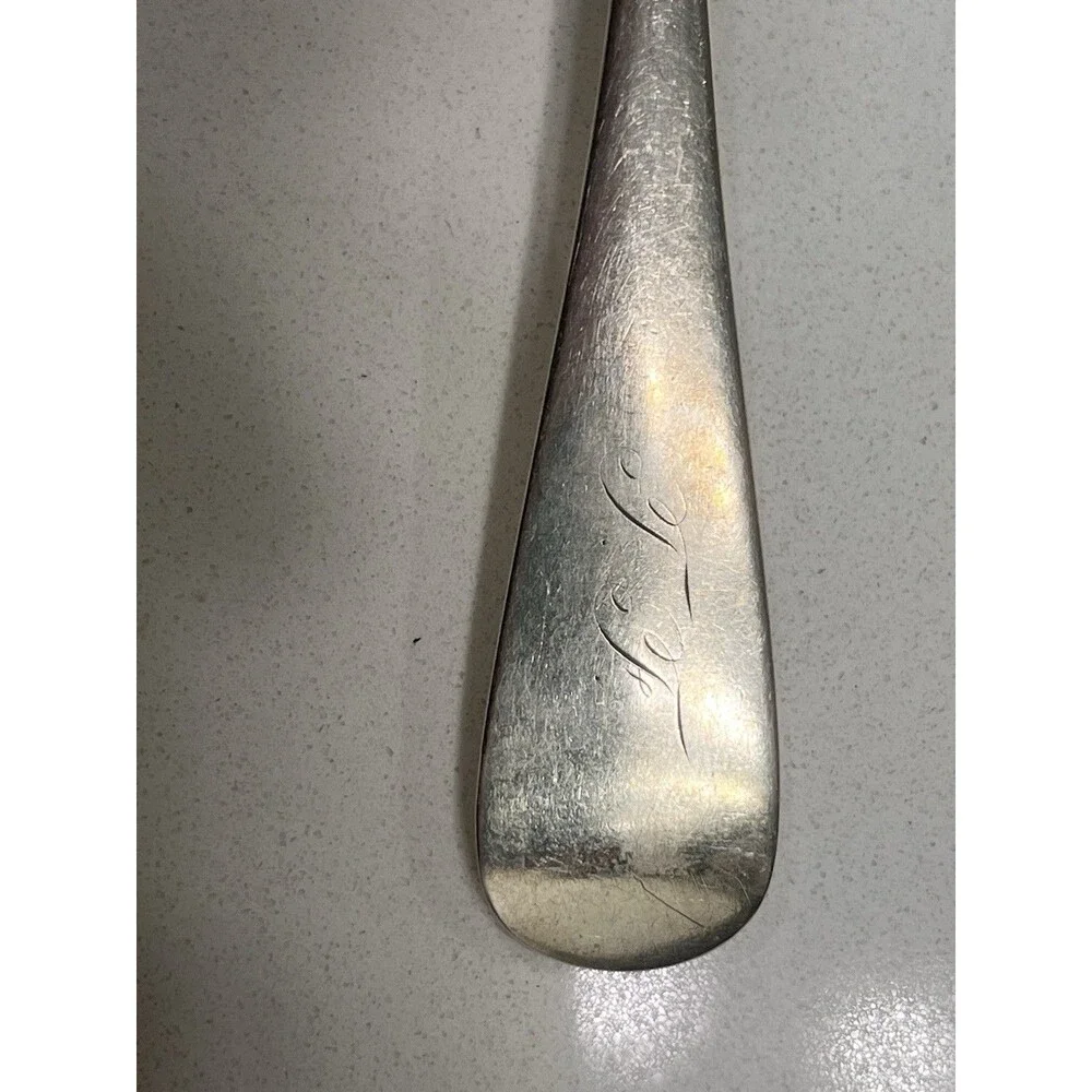 Antique Palmer & Bachelders Coin Silver Large Spoon Boston ~ 7” ~ 40G